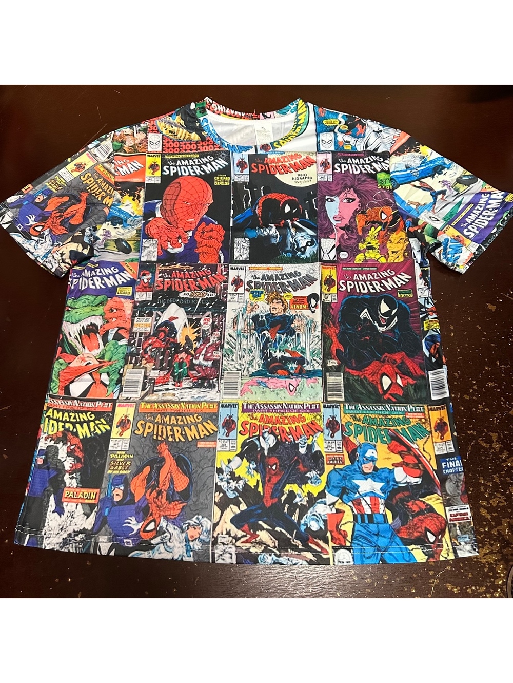 Todd McFarlane Spider-Man comic issues compilation 3-D T-shirt XL